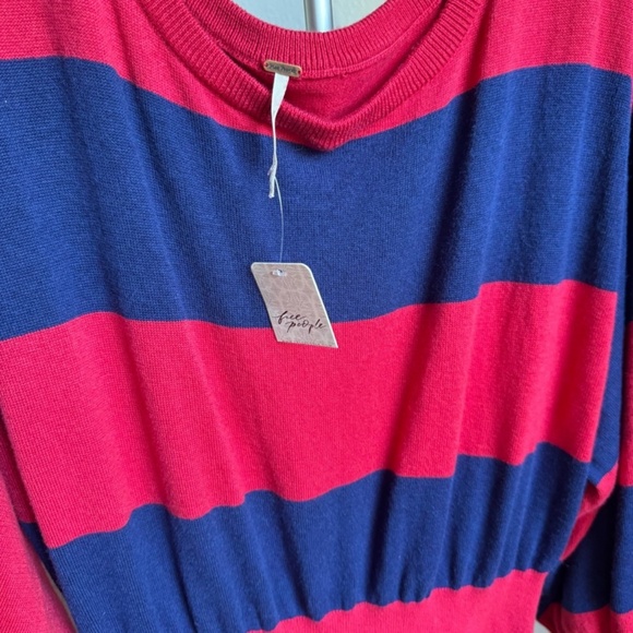 NWT FREE PEOPLE On My Mind Sweater Dress Stripe Dolman Sz M - Picture 5 of 9